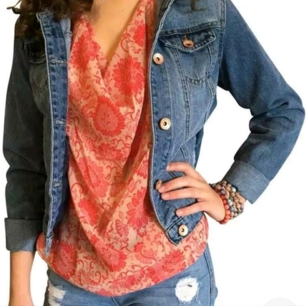 NIB CABI #5037 Vita Sleeveless Draped Cowl Neck Top Cutout Back, Floral S